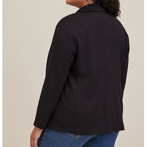 Torrid Black Jersey Knit Open Front Blazer - Picture 3 of 10